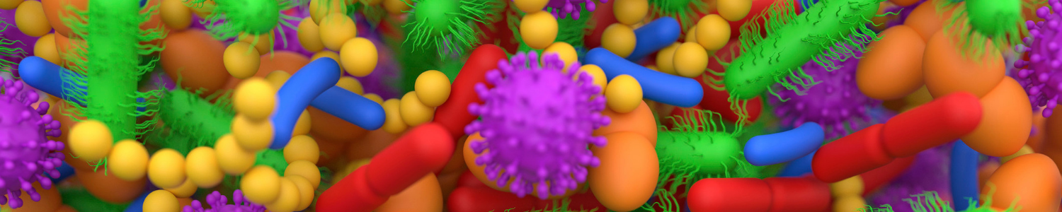 Conceptual image of human microbiome microbes