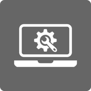 Computer icon with gear